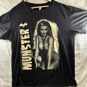 Lily Munster “baddie” pinup Alstyle Charcoal Graphic Tee